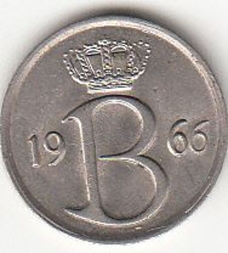 Belgique, 25 Centimes Baudouin, 1966.