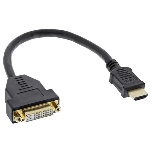 InLine - Adaptateur vidéo - DVI-D femelle pour HDMI mâle - 20 cm - noir