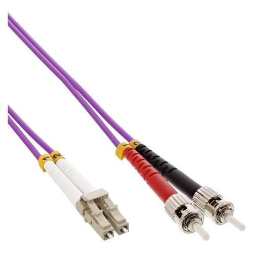 InLine - Cordon de raccordement - LC multi-mode (M) pour ST multi-mode (M) - 20 m - fibre optique - duplex - 50 / 125 microns - OM4 - sans halogène - violet
