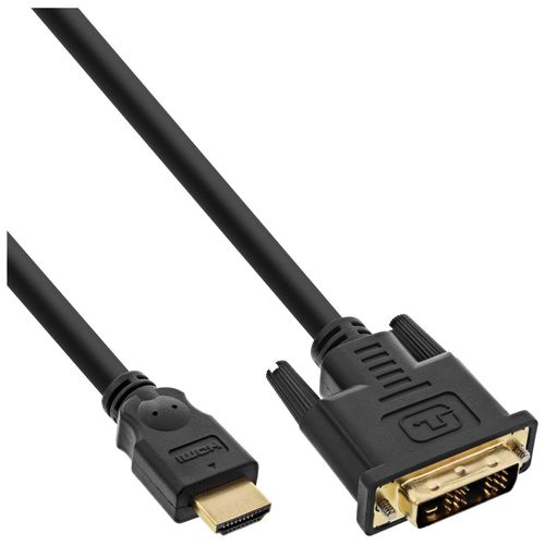 InLine - Câble adaptateur - DVI-D mâle pour HDMI mâle - 30 cm - blindé - noir - vis moletées