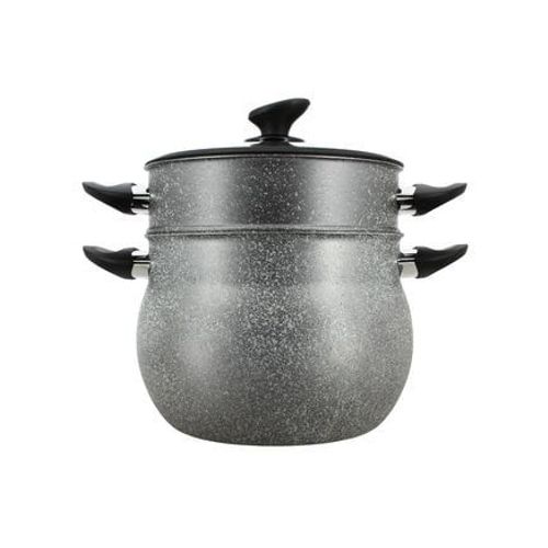 Menastyl - Couscoussier Induction 9l En Aluminium Effet Marbre Avec Couvercle  - Gris