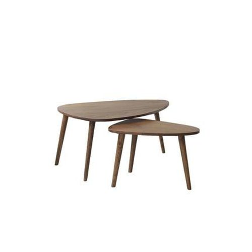 Bois Dessus Bois Dessous - Brune Lot De Tables Basses En Mindi Massif Finition Noyer - Marron
