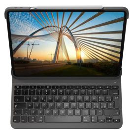 Logitech Slim Folio Pro - Clavier Et Étui - Rétroéclairé - Sans Fil - Bluetooth Le - Azerty - Français - Pour Apple 12.9-Inch Ipad Pro (3ème Génération, 4ème Génération)