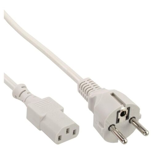 InLine - Câble d'alimentation - power CEE 7/7 (P) droit pour power IEC 60320 C13 - 50 cm - moulé - gris