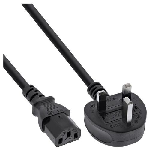 InLine - Câble d'alimentation - BS 1363 (P) pour power IEC 60320 C13 - 250 V - 1 m - noir - Royaume-Uni