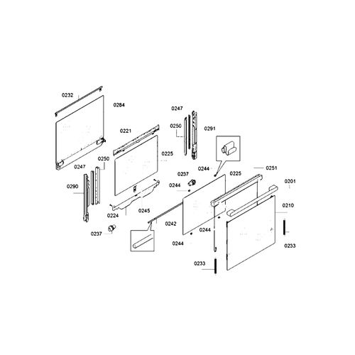 Vitre extérieure (repère 210) Four cuisinière (00772001 00776038 NEFF)