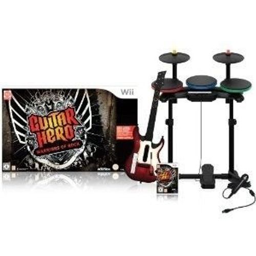 Guitar Hero 6 - Warriors Of Rock + Guitare + Batterie + Micro Wii