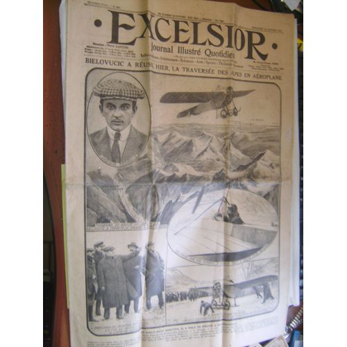 Excelsior N°803 Du 26/01/1913 :Bielovucic A Réussi, Hier, La Traversée Des Alpes En Aéroplane