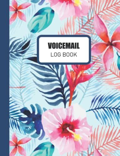 Voicemail Log Book: Voicemail Log With Tropical Cover Design, 100 Pages, 5 Records Per Page, Large: 8.5 X 11.