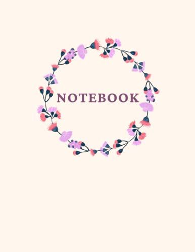 Notebook: Simple Pink And Purple Design Lined Paperback Composition Notebook For Women And Girls | Large 8.5x11 Inches | 100 Pages