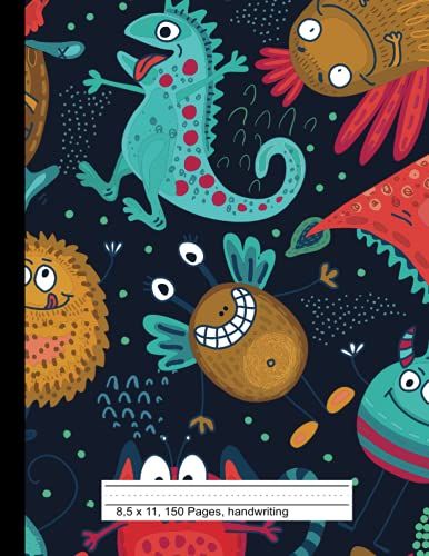 Handwriting Practice Paper Notebook - 8,5 X 11 - 150 Pages - Dinosaur Design -: School Exercise Book - Primary Composition Notebook - Childrens Handwriting Journal