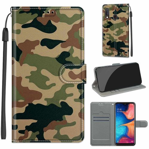 Samsung Galaxy A20E / A10E Coque, SATURCASE Beau PU Cuir Magnétique Flip Portefeuille Support Porte-carte Dragonne Protecteur Coque Housse Étui pour Samsung Galaxy A20E / A10E (DY-1)