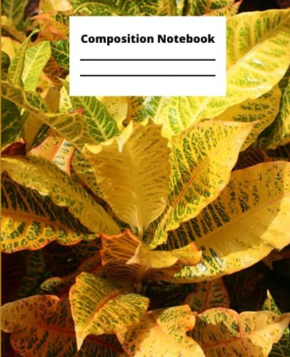 Composition Notebook: Pretty Leaf Wide Lined Composition Notebook For Teens Girls Kids, School Supplies, 200 Pages, 7.5 X 9.25