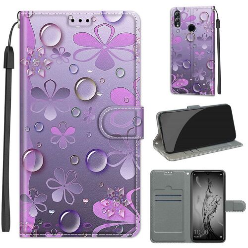 Huawei P Smart 2019 Coque, Saturcase Beau Pu Cuir Magnétique Flip Portefeuille Support Porte-Carte Dragonne Protecteur Coque Housse Étui Pour Huawei P Smart 2019 (Dy-14)