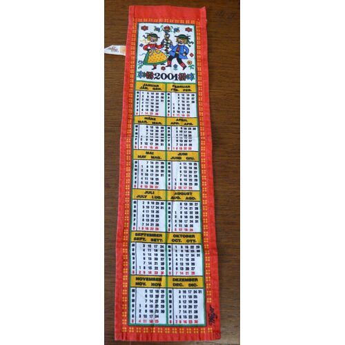 Calendrier Tissu 2001 Danseur Et Danseuses Breton (Ne)