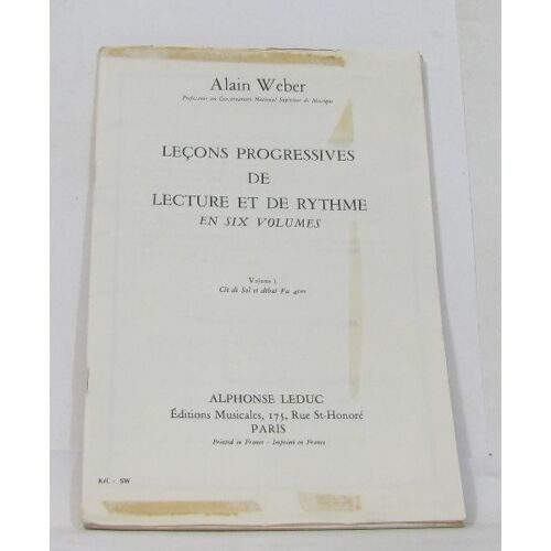 Leçons Progressives De Lecture Et De Rythme Volume I Clé De Sol Et Début Fa 4ème
