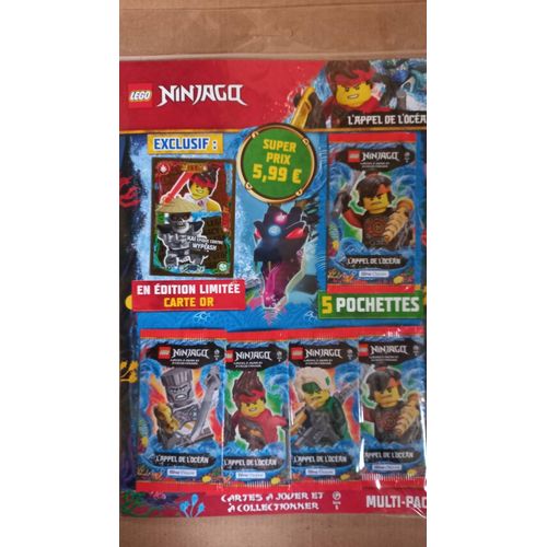 Lego Ninjago Cartes A Jouer Multipack 5 Pochettes + Carte Or Kai
