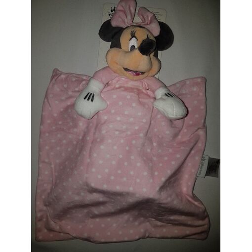 Mickey la souris : grand doudou plat lange blanc et bleu 40 x 40 cm - peluche disney enfant et bebe - naissance