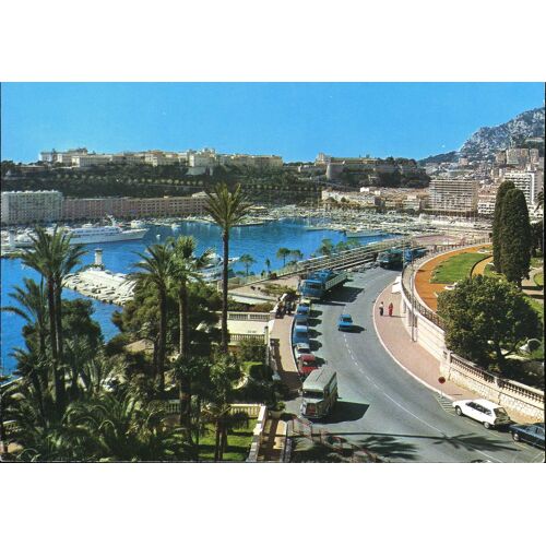 Carte Postale De Monaco : Le Palais Princier, Le Port Et Les Terrasses Du Casino