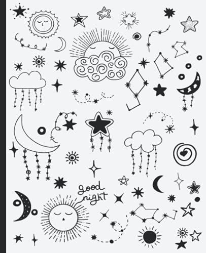 Celestial Lined Composition Notebook: Sun, Moon, And Stars Celestial Custom Designed Notebook, 7.5 X 9.25, 120 Pages