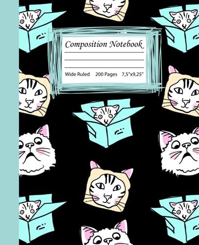 Cute Cat Composition Notebook: Cute Cats Notebook Journal Wide-Ruled/200 Pages/7,5x9,25/Glossy Cover