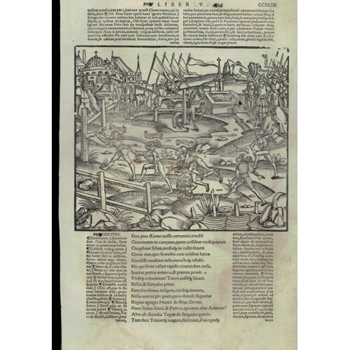 Jean Crespin Lyon 1529 / Gravure Sur Bois Originale Extrait Du Livre Des Oeuvres De Virgile / Representant Diores