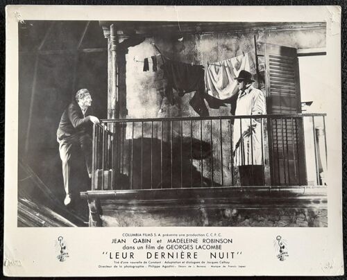 Jean Gabin - Leur Dernière Nuit * Film 1953 Georges Lacombe - 1 Photo Originale Argentique D'exploitation De Cinéma * Affiche 24x30 Cm - Jean Gabin ; Madeleine Robinson ; Michel Barbey * Film Policier