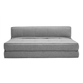 Chauffeuse 2 Places Convertible En Tissu Gris Clair Katy