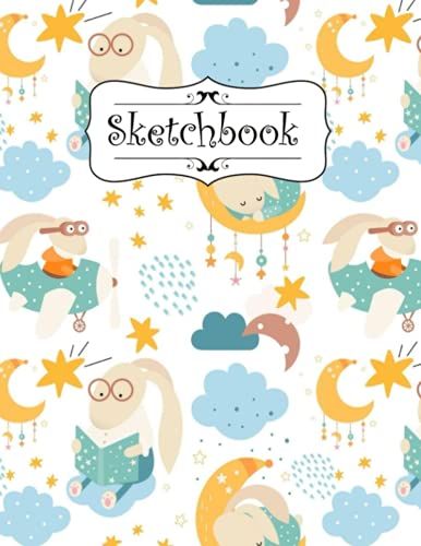 Sketchbook: Cute Rabbits Kawaii Sketchbook For Kids 120 Pages Of 8.5x11 Large Blank Paper For Drawing, Sketching Rabbits Sketchbook.