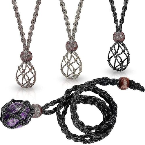 3pcs Collier Cordon Vide Pierre Support Cristal Collier Support Pendentif Quartz Brut