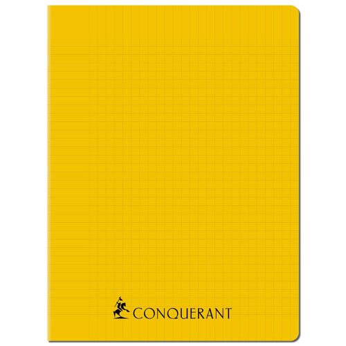 Conquérant Cahier Agrafé Polypro 24x32 192p 70g Grands Carreaux Jaune