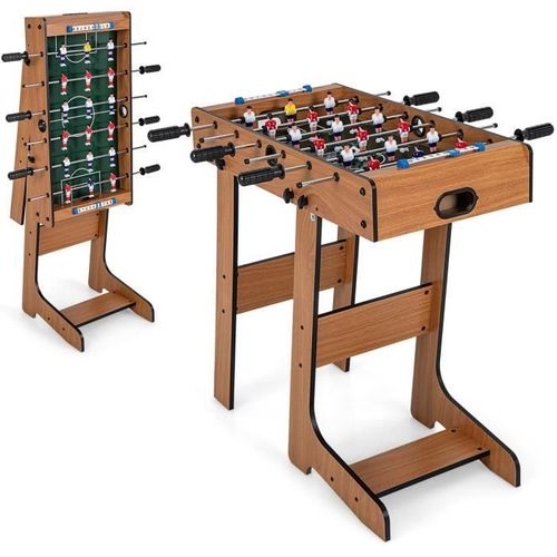 Baby-Foot Pliable COSTWAY -18 Joueurs -2 Panneaux de Score -Table de Jeu pour Adulte et Enfant