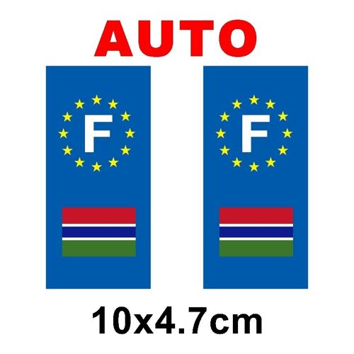 Autocollant Plaque Immatriculation Auto Drapeau Gambie