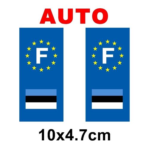 Autocollant Plaque Immatriculation Auto Drapeau Estonie