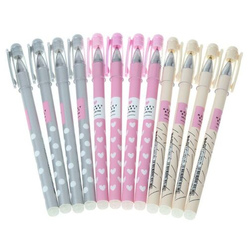 Stylo Gel Effaçable, Ensemble De 12 Pièces, Pointe À Aiguille De 2022mm, Pour Enfants, Étudiants, Bureau, Femmes, Hommes, Nouvelle Collection 0.38