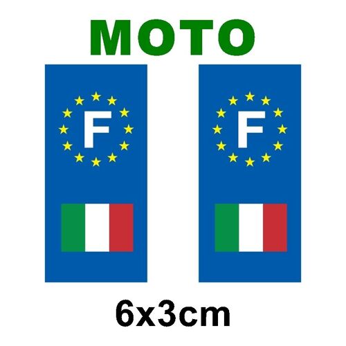 Motocollant Plaque Immatriculation Moto Drapeau Italie