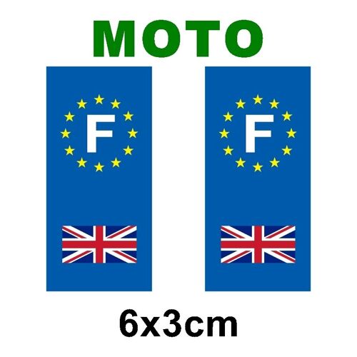 Motocollant Plaque Immatriculation Moto Drapeau Royaume Uni