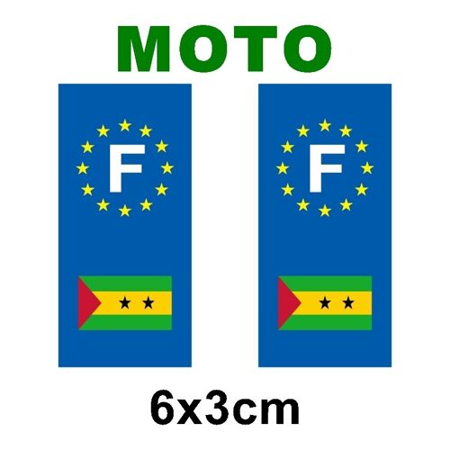 Motocollant Plaque Immatriculation Moto Drapeau Sao Tome Et Principe