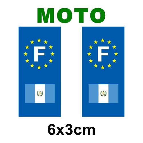 Motocollant Plaque Immatriculation Moto Drapeau Guatemala
