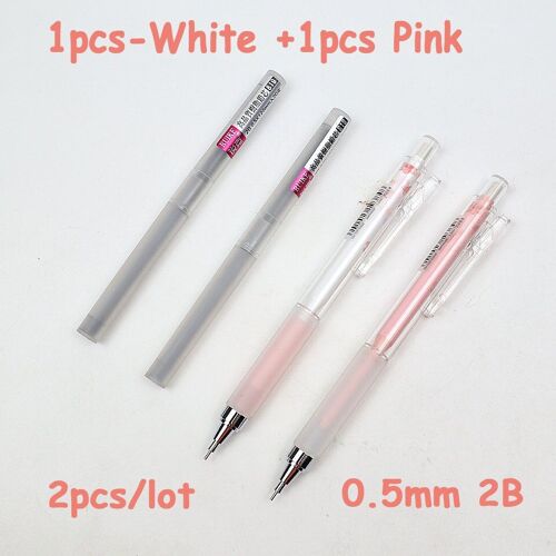 Crayon Mécanique 0.5mm 2b Recharges, Crayon Automatique À Center De Gravité Bas Pour Croquis, Fournitures De Papeterie De Bureau 2 Pièces/Lot