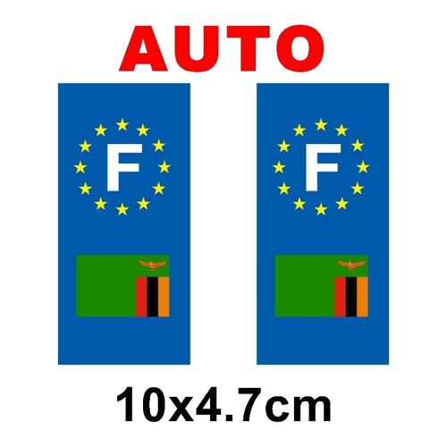 Autocollant Plaque Immatriculation Auto Drapeau Zambie