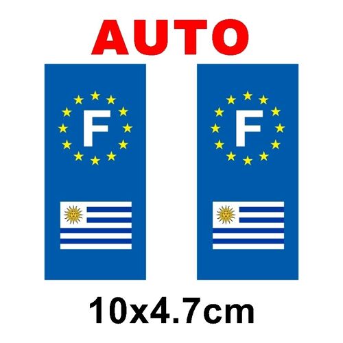 Autocollant Plaque Immatriculation Auto Drapeau Uruguay