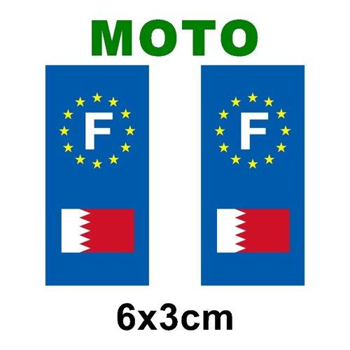 Motocollant Plaque Immatriculation Moto Drapeau Barhein