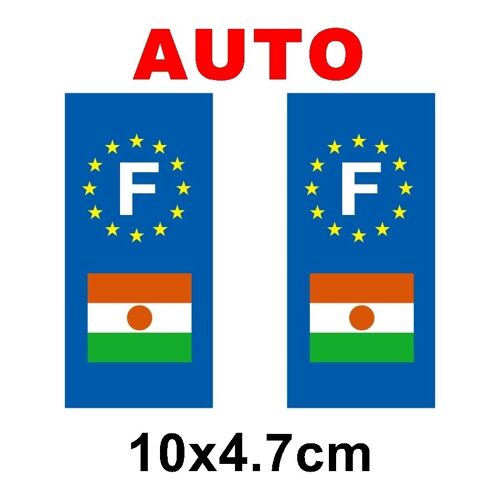 Autocollant Plaque Immatriculation Auto Drapeau Niger