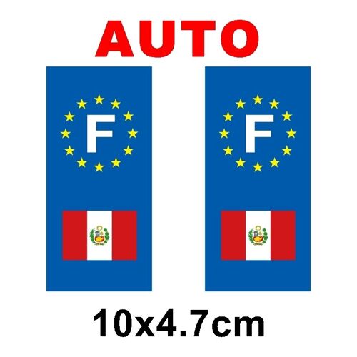 Autocollant Plaque Immatriculation Auto Drapeau Perou