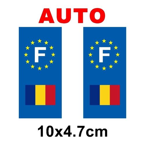 Autocollant Plaque Immatriculation Auto Drapeau Roumanie