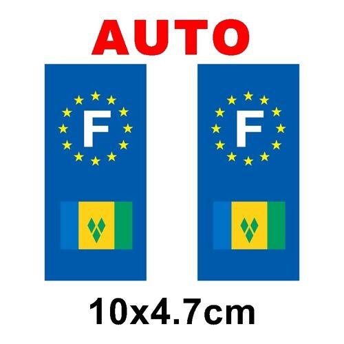 Autocollant Plaque Immatriculation Auto Drapeau Saint Vincent Et Les Grenadines
