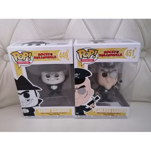 Série De 2 Figurines Funko Pop Animation - Boris Badenov - Fearless Leader - Rocky & Bullwinkle - N° 449, 451