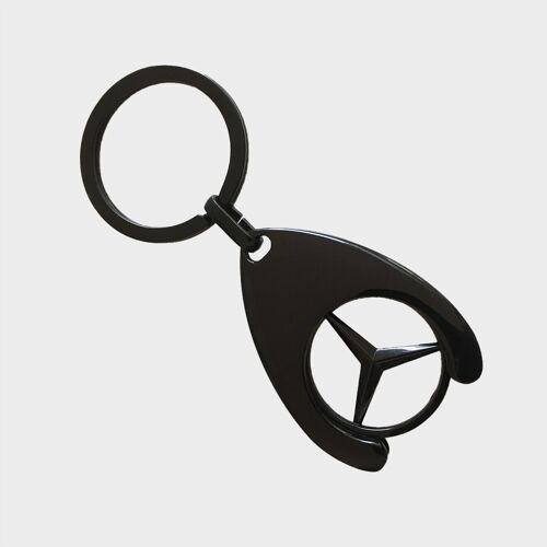 Porte Clé Jeton De Caddie Mercedes Benz Noir