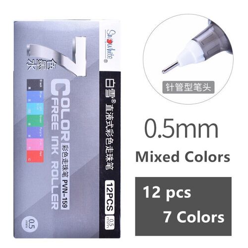 Stylos À Bille Roulante Liquides Droites De Magasin De Nowpen Pvn-159 7 Couleurs 0.28/0.38/0.5mm Fournitures D'examen D'étudiant De Penpoint D'aiguille